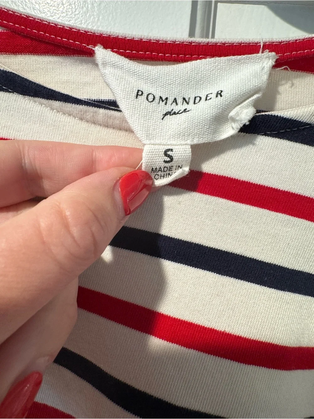 Tuckernuck Americana Stripe Hayden Tee Long-Sleeve Top in White, Red & Navy - Picture 7 of 10